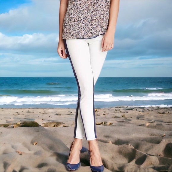 Genetic Denium NWT $298 Navy/White slim fit SZ 29 zippers at bottom of leg - Picture 2 of 7